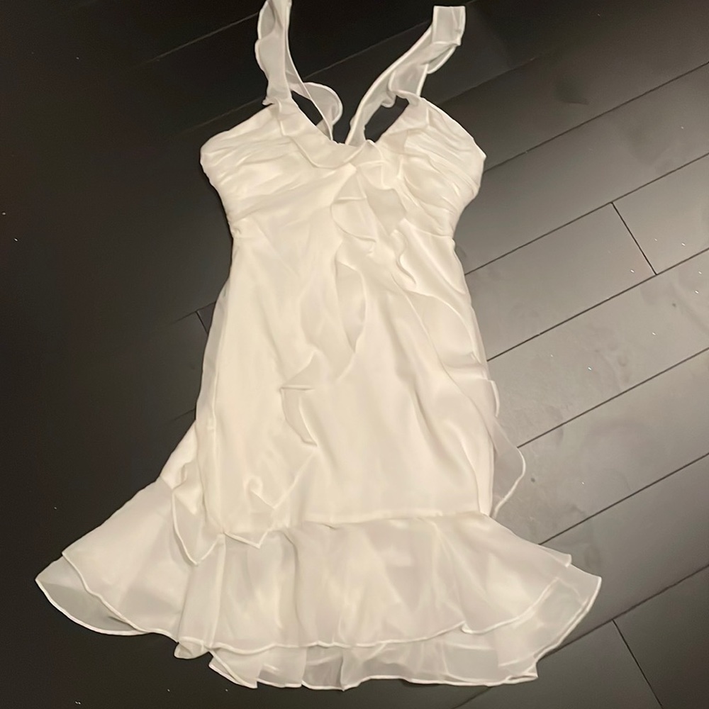 NWT bebe chiffon summer white dress